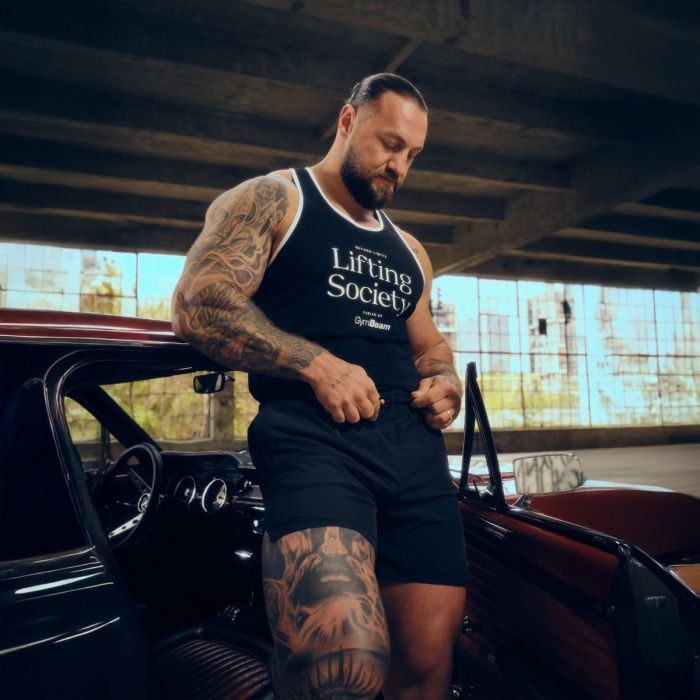 Lifting Society Stringer Black - GymBeam XXL