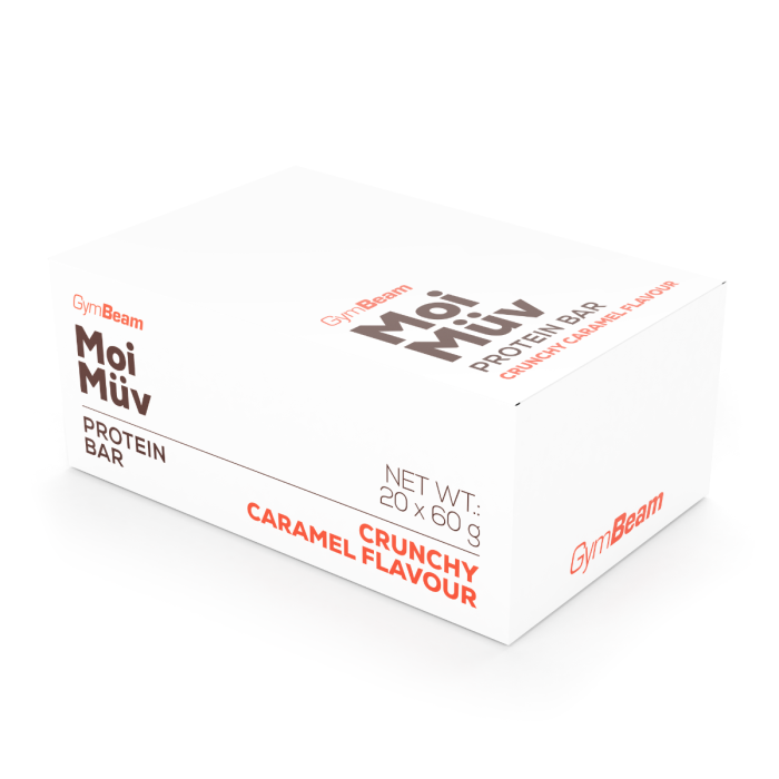 Proteínová tyčinka MoiMüv - GymBeam 20 x 60 g - crunchy caramel