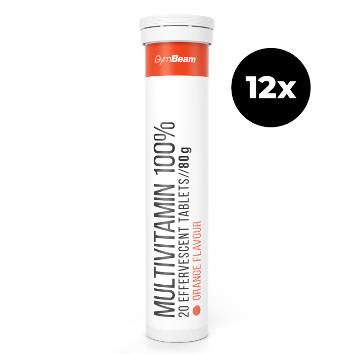 Multivitamin 100% Effeverscent - GymBeam orange - 12 x 20 tab