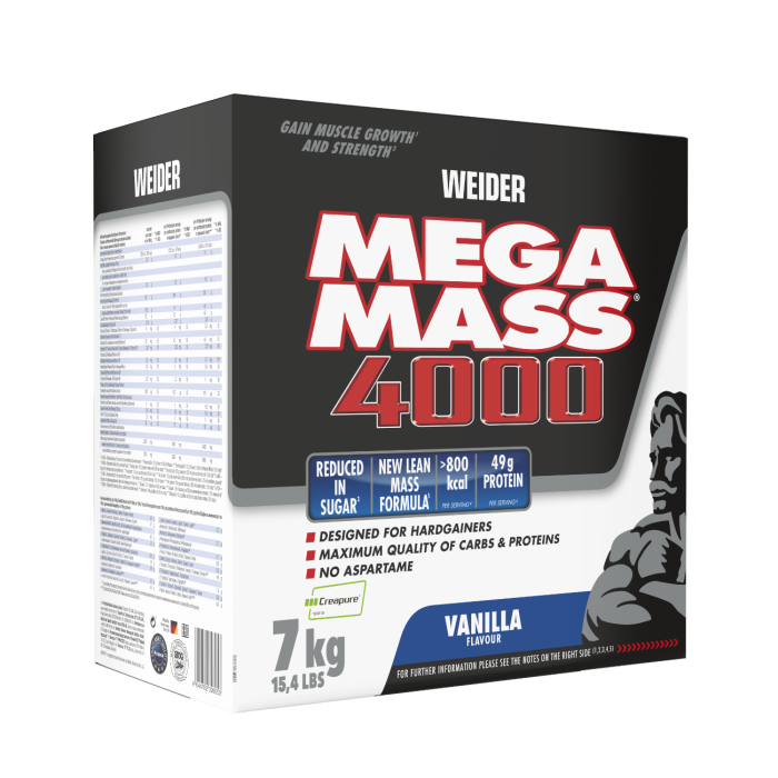 Gainer Giant Mega Mass 4000 - Weider 7000 g - vanilla