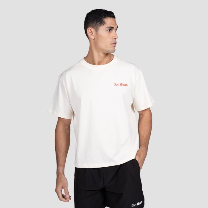 Prague T-shirt Cream - GymBeam XXL