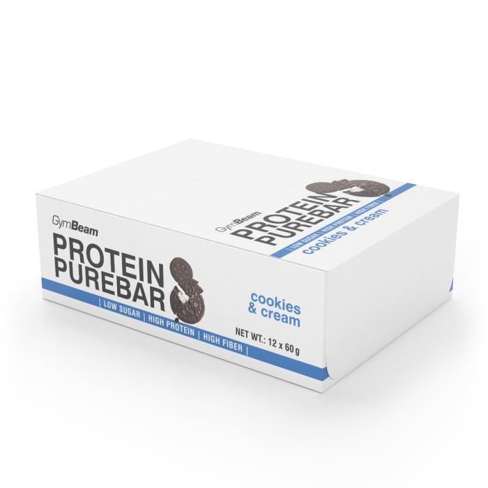 Protein PureBar - GymBeam 12 x 60 g - cookies & cream