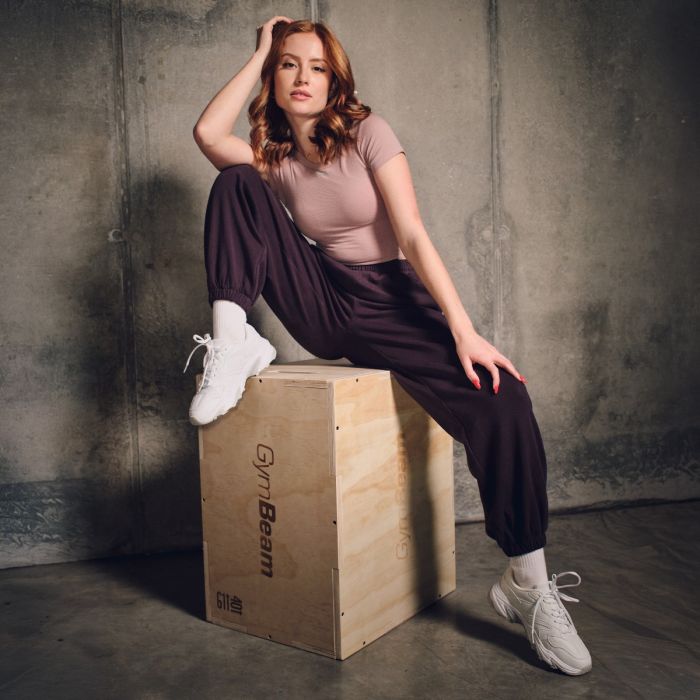 Women‘s Aura Joggers Tee Brown - GymBeam XXL