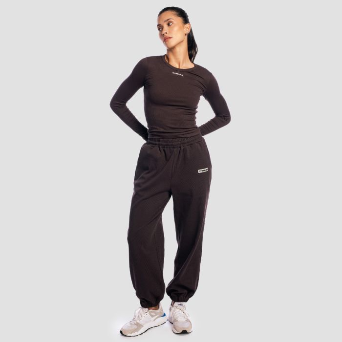 Women‘s Aura Long Sleeve T-Shirt Tee Brown - GymBeam XXL