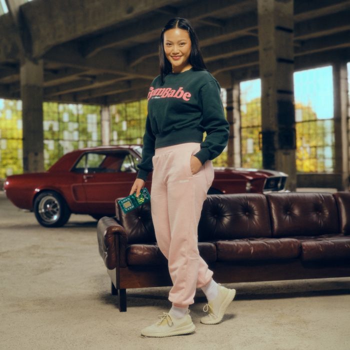 Women‘s GymBabe Sweatpants Cherrybloom - GymBeam XL