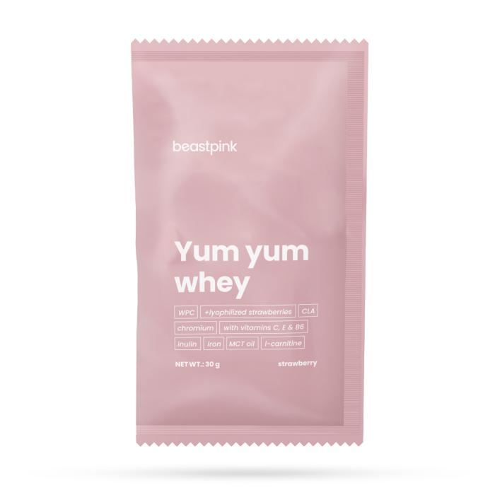 Sample Yum Yum Whey - BeastPink 30 g - strawberry splash