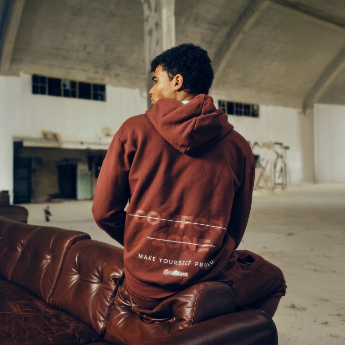 Zone Zip Up Hoodie Cherrywood - GymBeam XXL