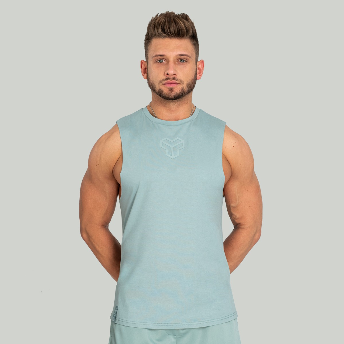 Essential Cut-Off Tank Top Stone Blue - STRIX