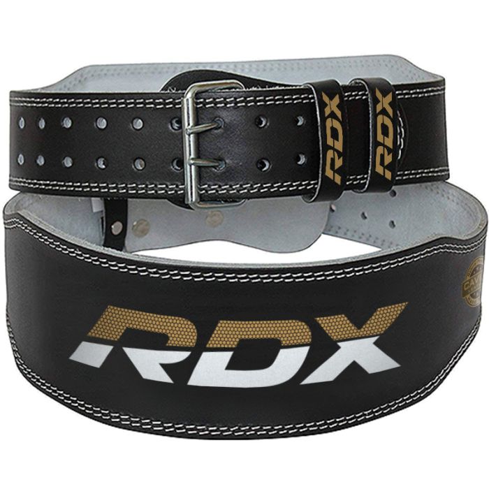 Ceinture de musculation en cuir noire/dorée - RDX Sports.