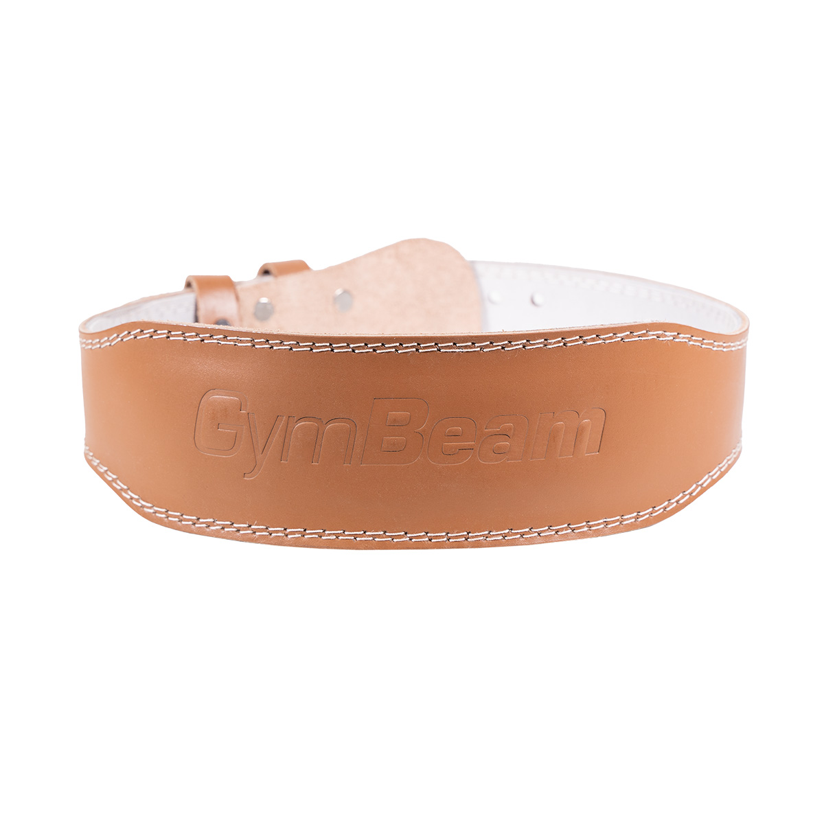Ceinture de musculation en cuir pleine fleur, couleur marron - GymBeam.