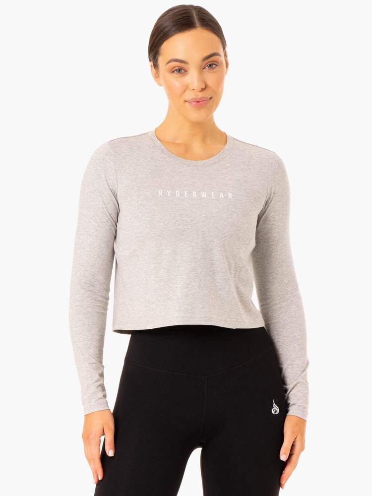Women‘s Long Sleeve Top Foundation Grey - Ryderwear