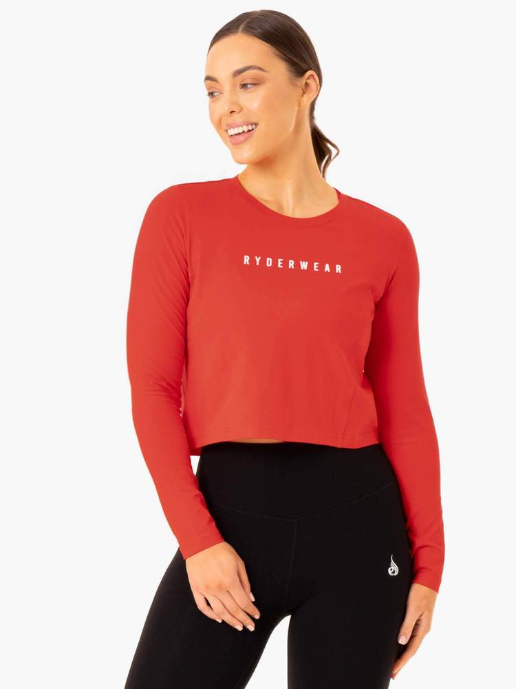 Women‘s Long Sleeve Top Foundation Red - Ryderwear