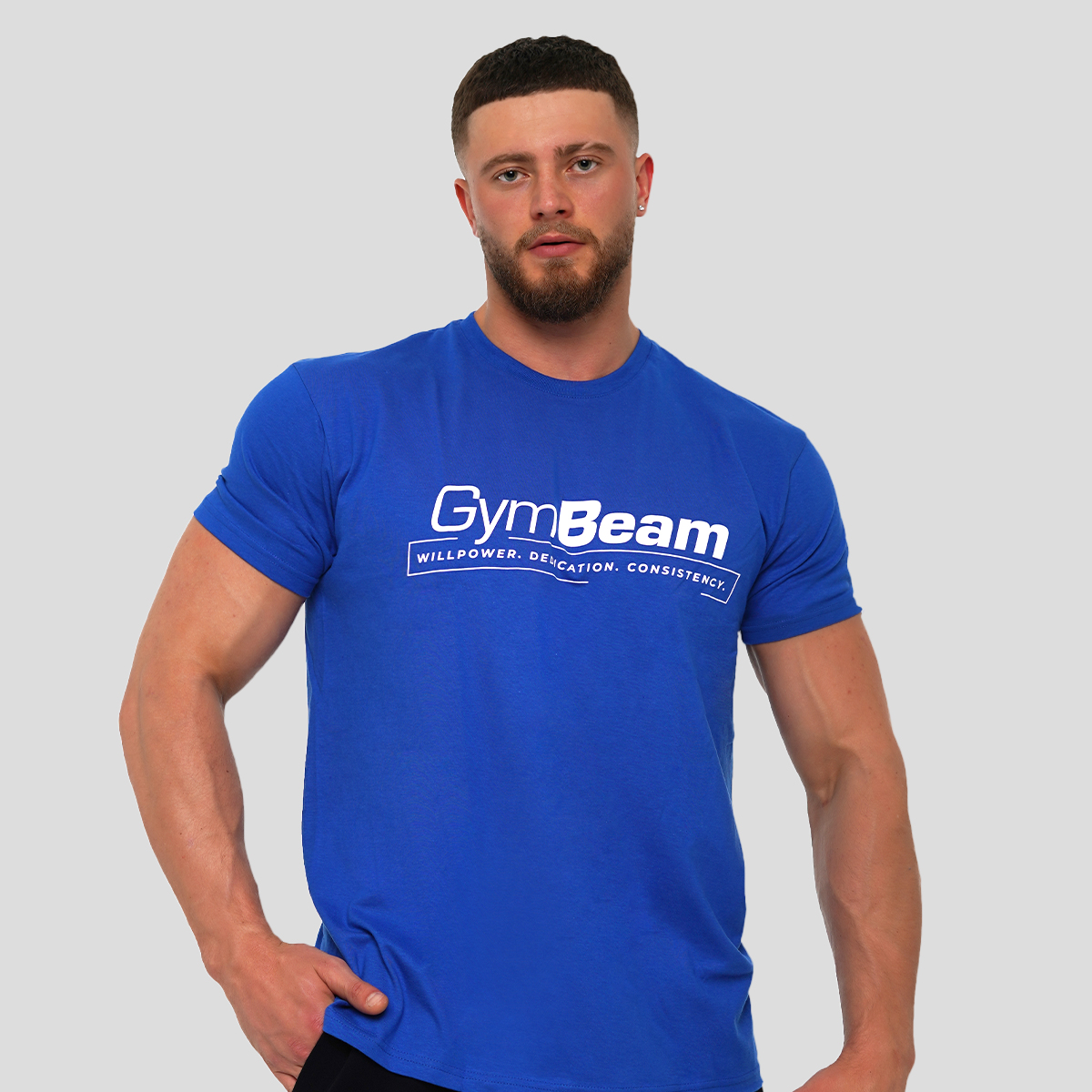 T-shirt Willpower, bleu royal – GymBeam.