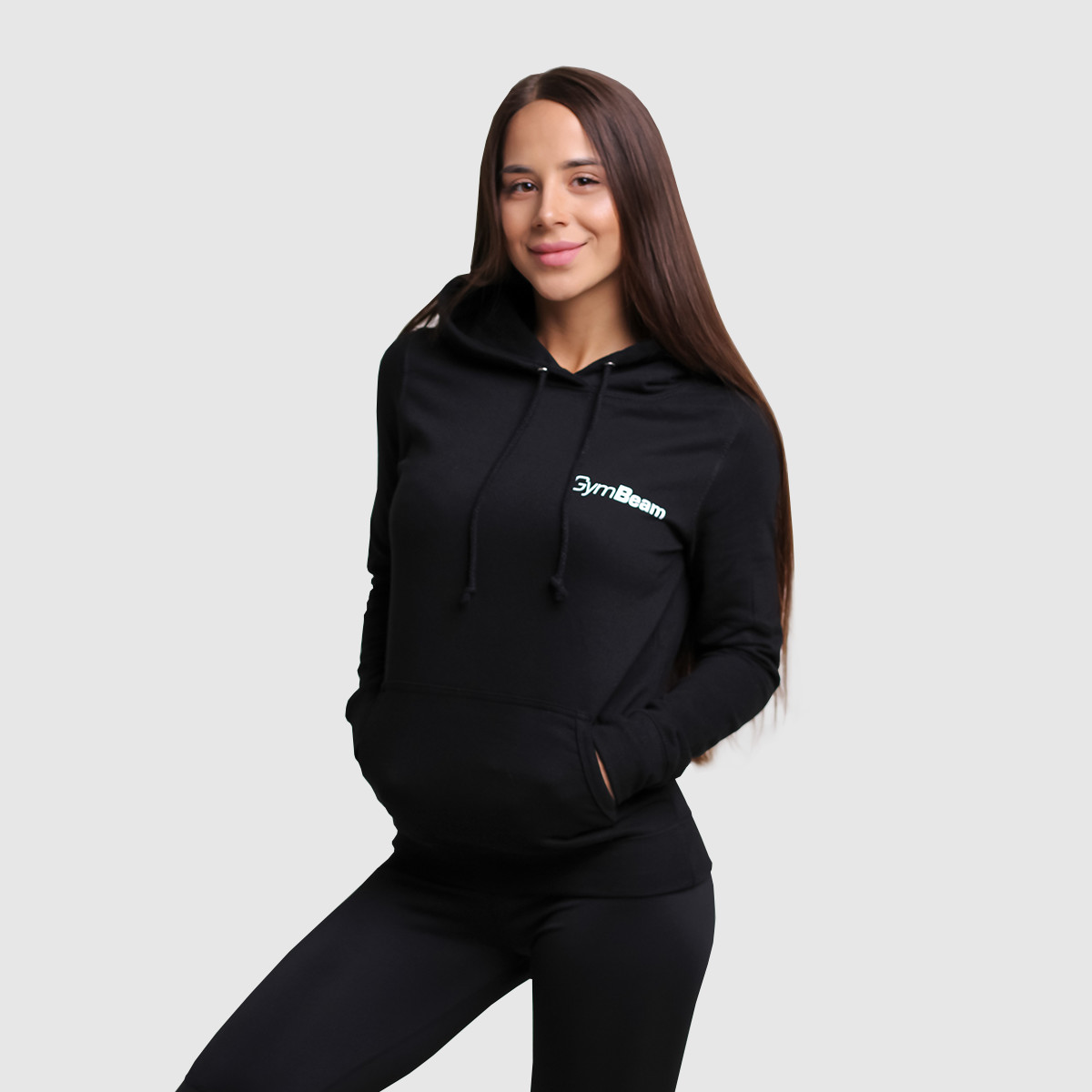 Sweat à capuche pour femmes, modèle PRO, couleur noire - GymBeam.