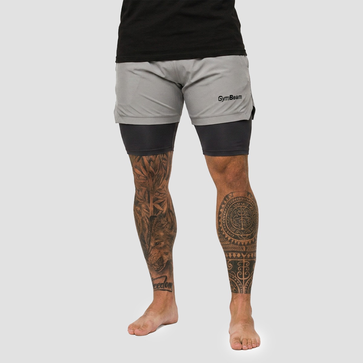 Shorts pour hommes 2 en 1 Iron Smoke - GymBeam.