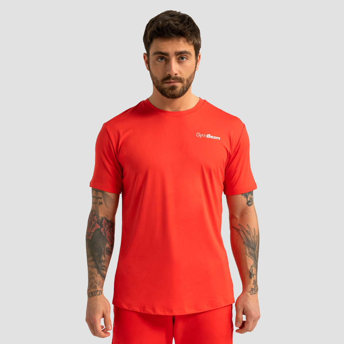 T-shirt de sport "Limitless" pour hommes, couleur rouge vif – GymBeam.