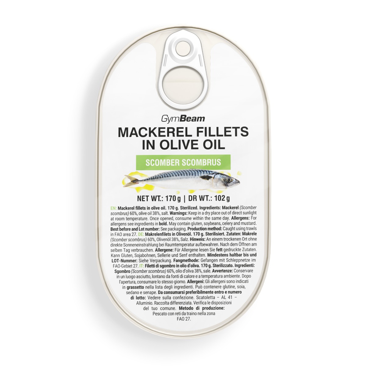 Filets de maquereau à l'huile d'olive - GymBeam.
