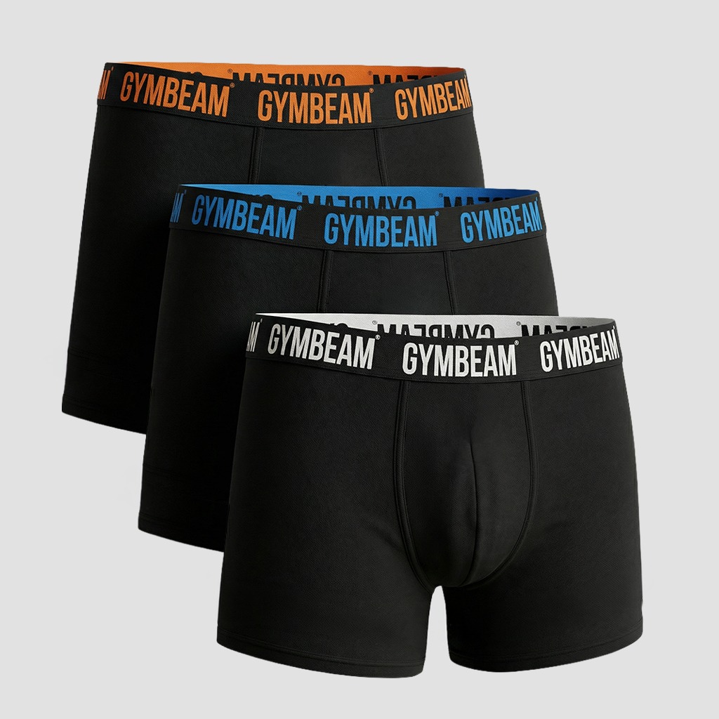 Boxers pour hommes FIT, lot de 3, couleur noire - GymBeam.
