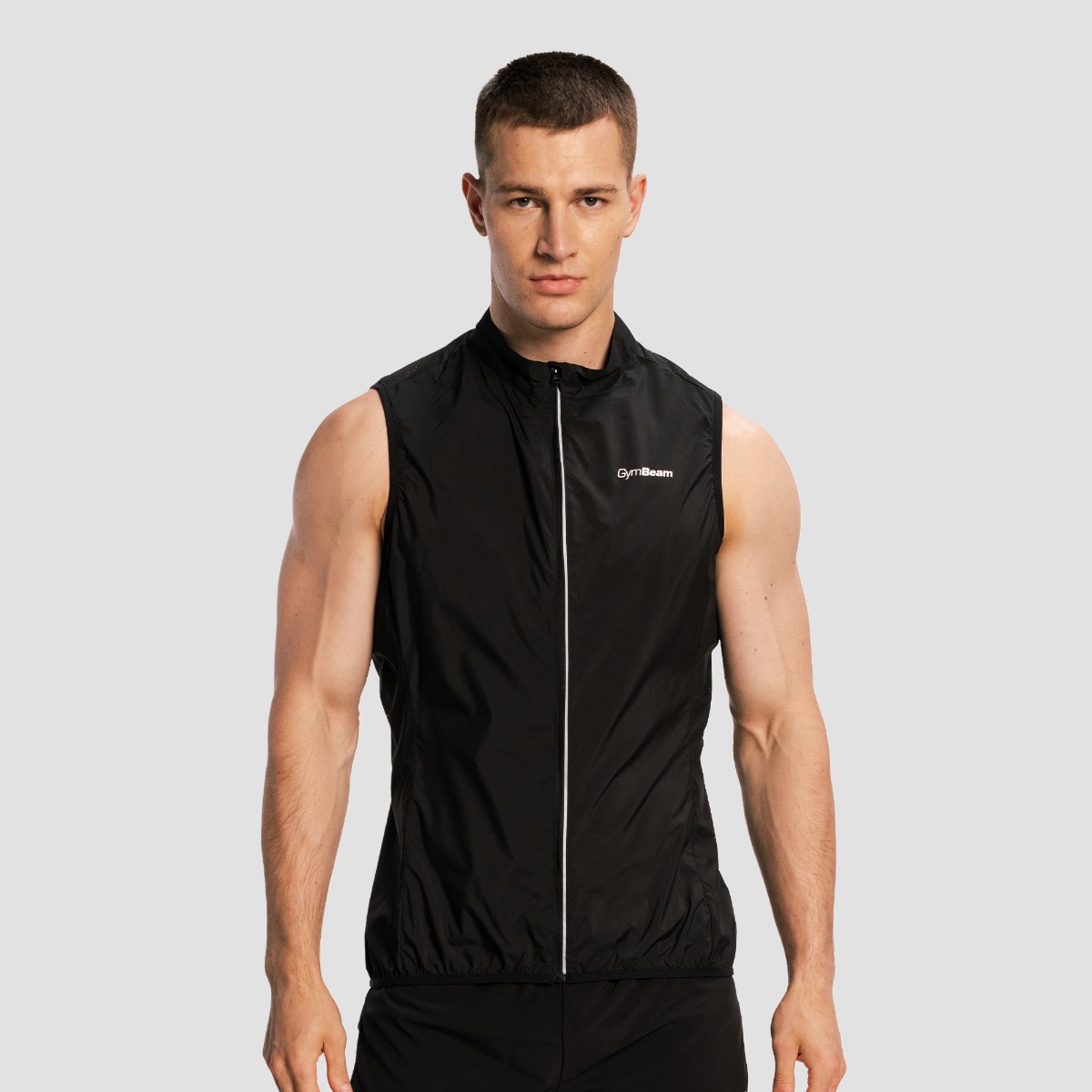Gilet de course Pulse X pour hommes, couleur noire - GymBeam.