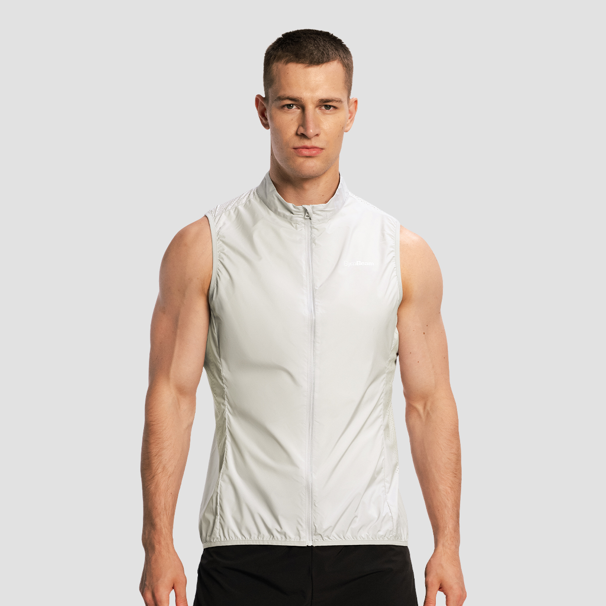 Gilet de course Pulse X pour hommes, couleur gris - GymBeam.