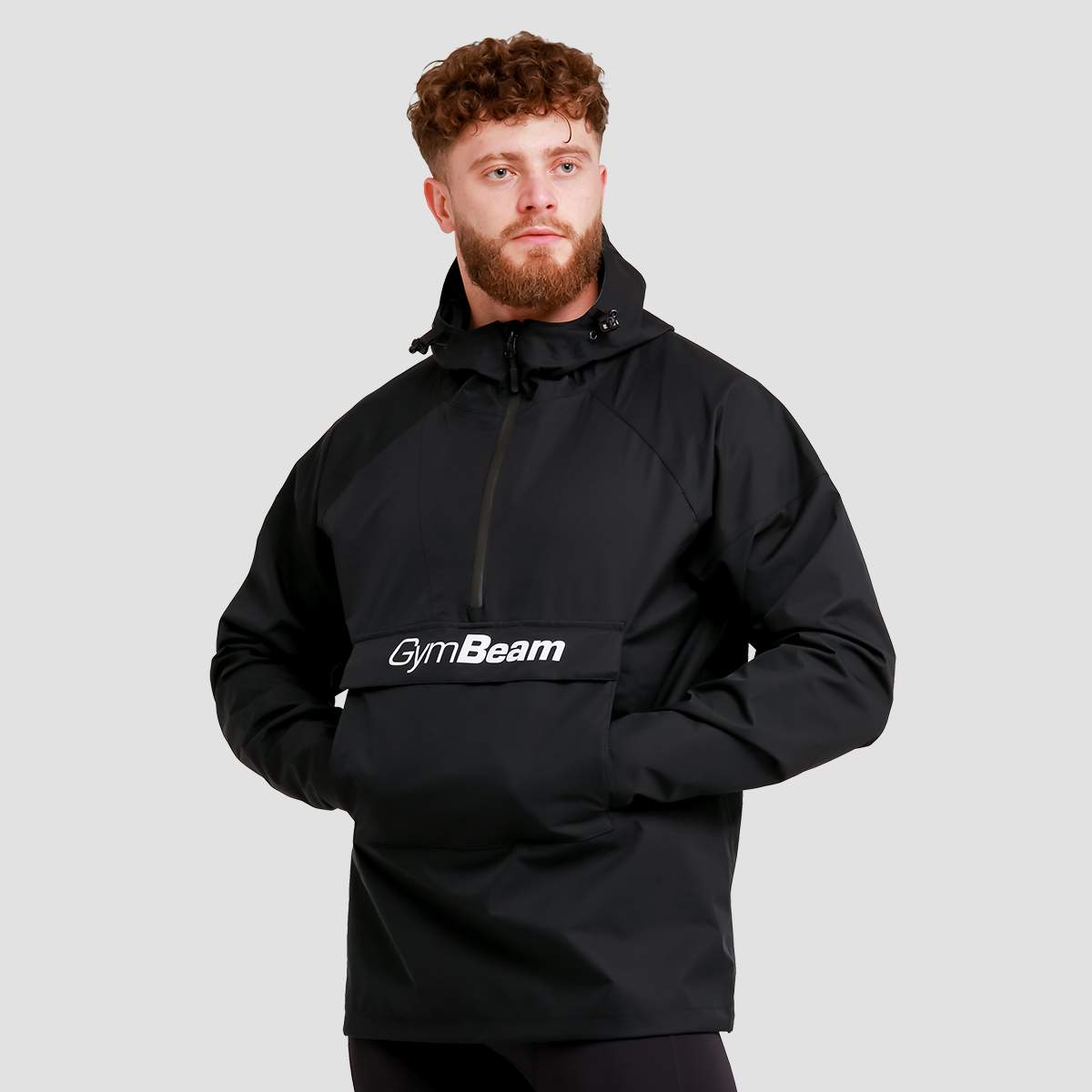 Veste imperméable pour hommes, couleur noire - GymBeam.
