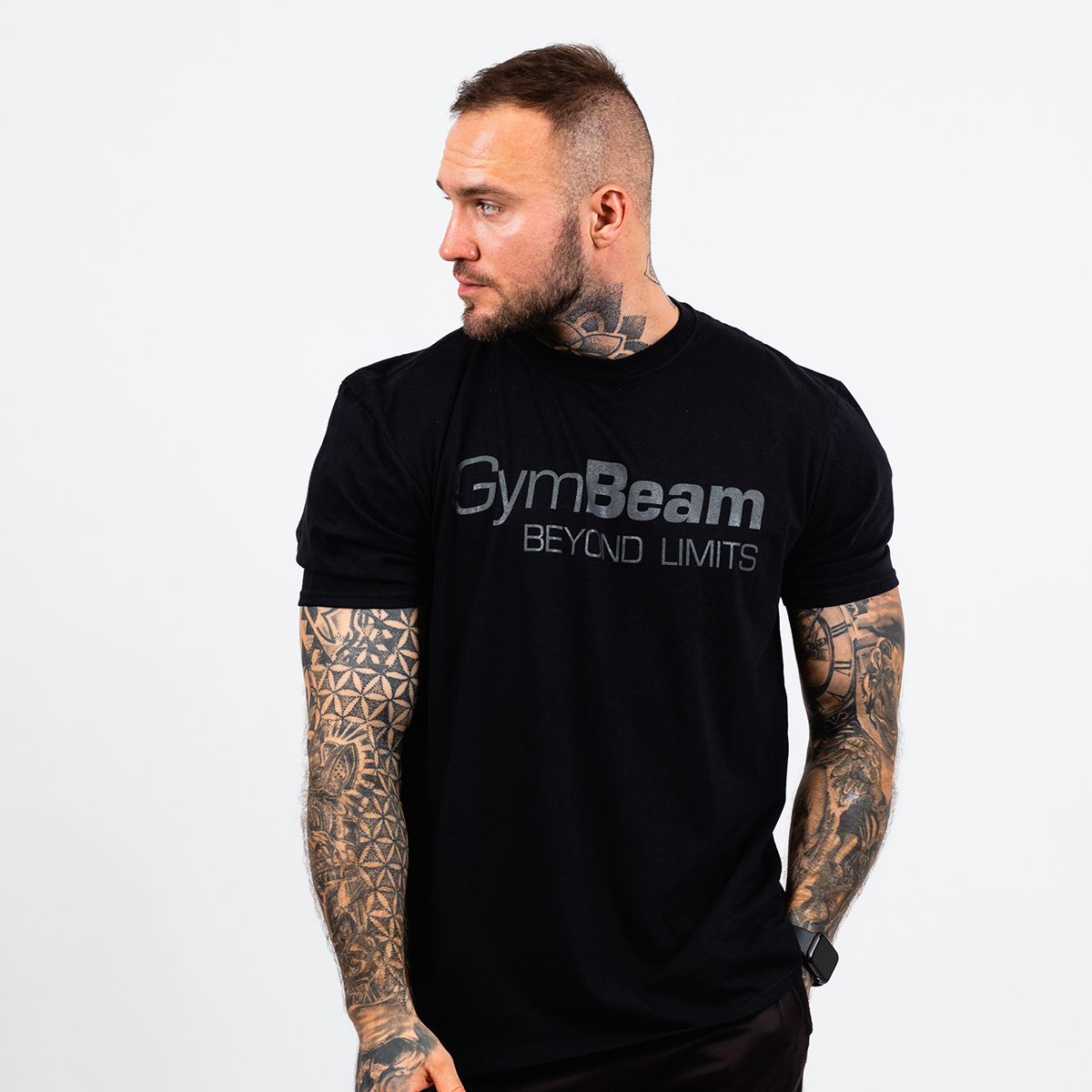 T-shirt pour hommes Beyond Limits, couleur noire - GymBeam.
