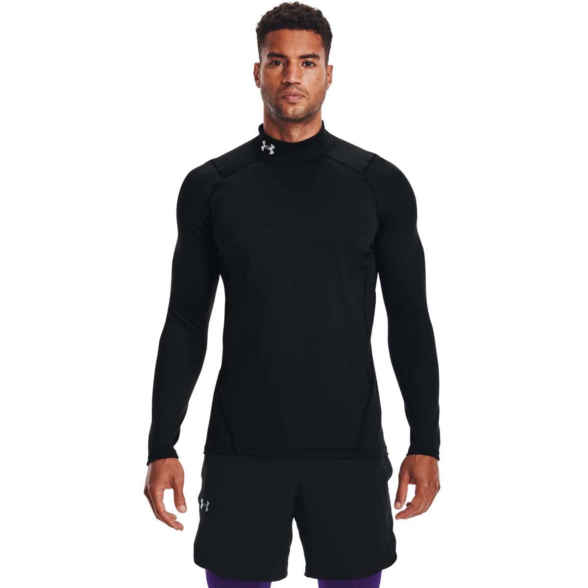 Men‘s T-shirt ColdGear Armour Fitted Mock Black - Under Armour