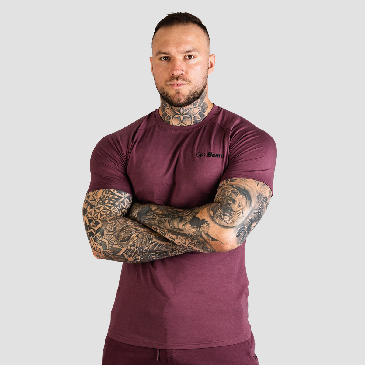 TRN T-shirt ajusté, couleur aubergine – GymBeam.
