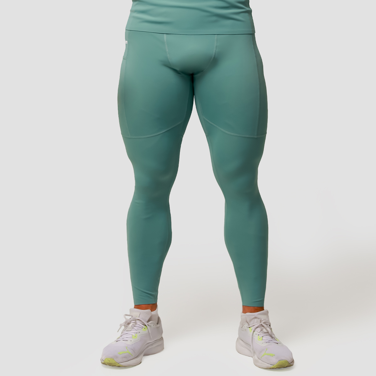 Leggings de compression mi-haute, couleur bleu - GymBeam.