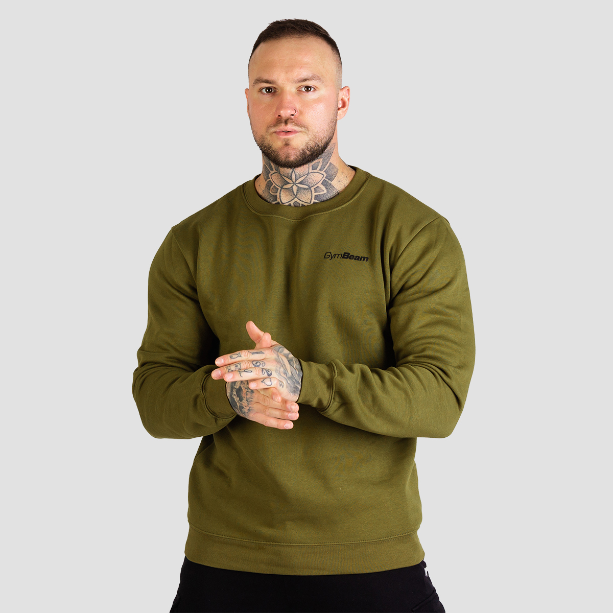 Pull Homme Basique Vert Militaire - Gymbeam