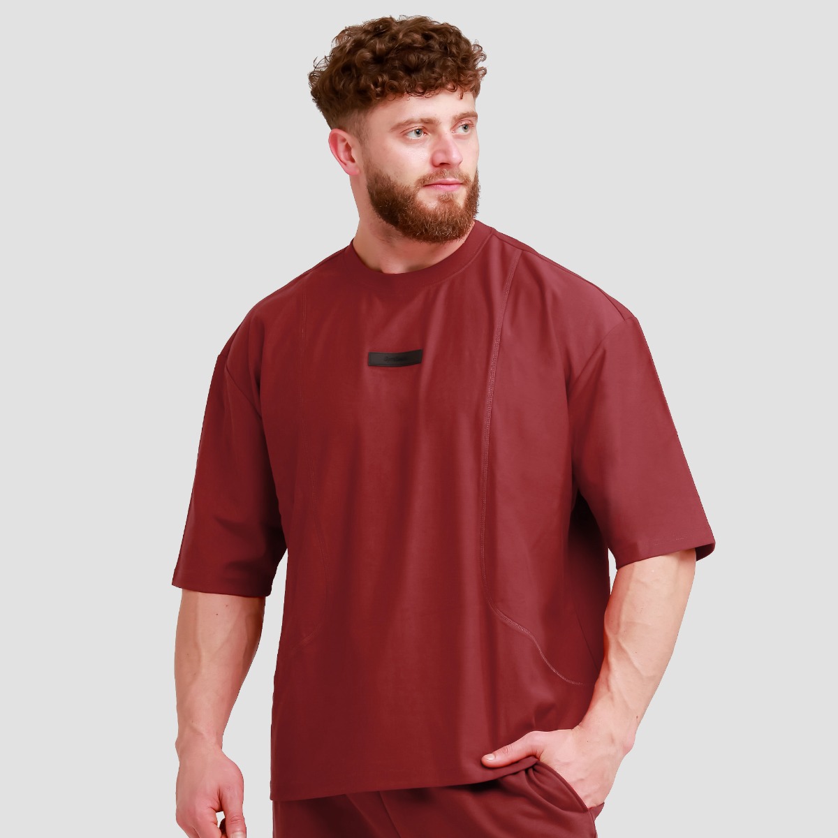 T-shirt oversize "Unstoppable" – Rouge – GymBeam.