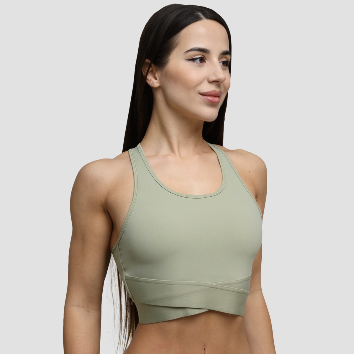 Soutien-gorge de sport Agile, couleur vert sauge - GymBeam.