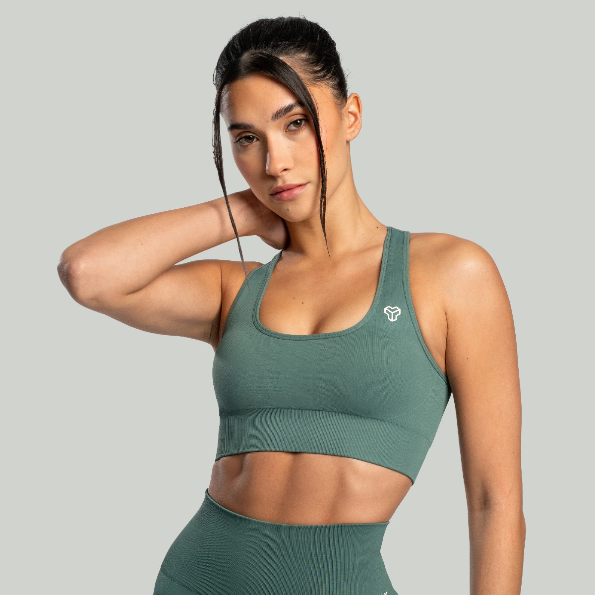 Soutien-gorge de sport Seamless, couleur vert mousse - STRIX.
