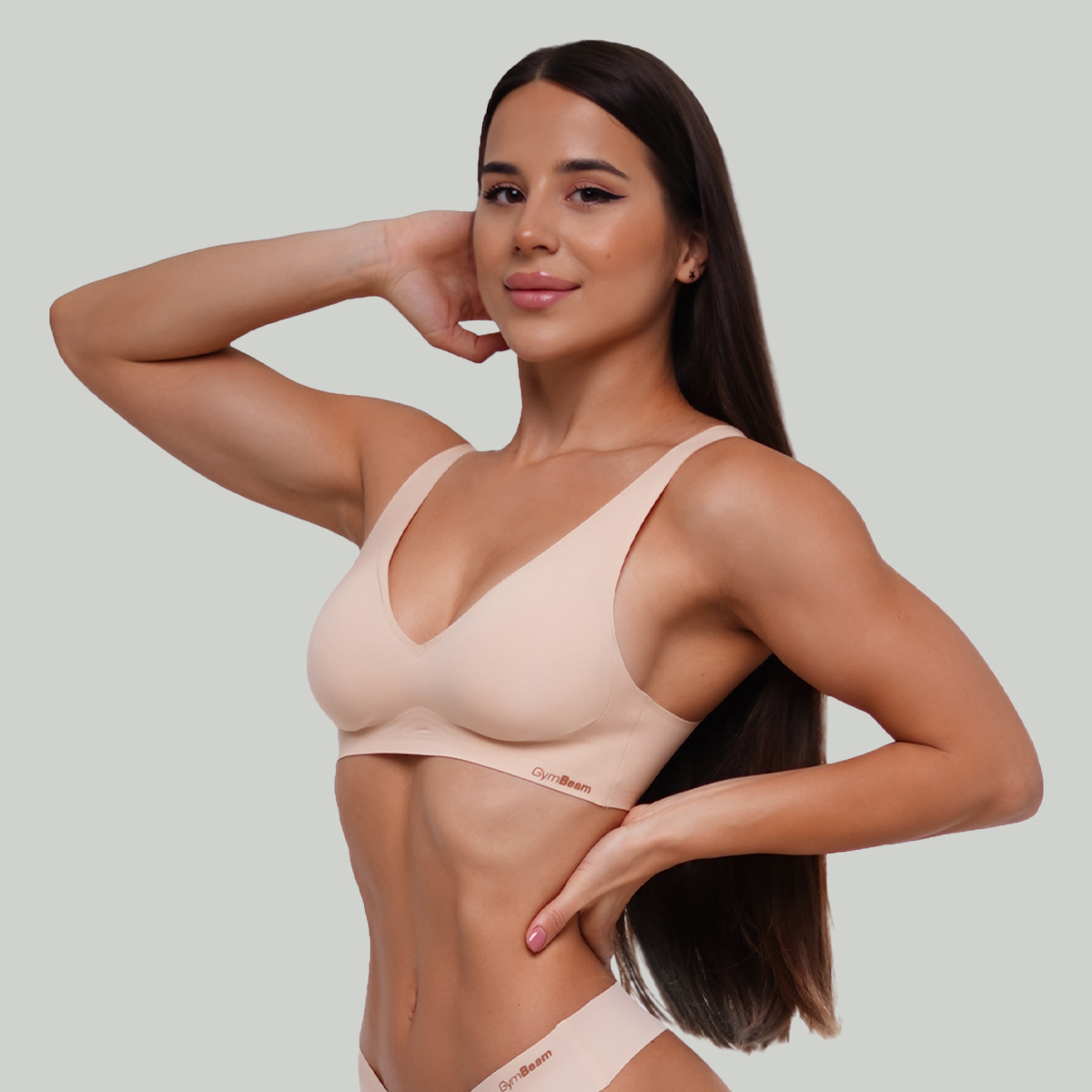 Soutien-gorge sans couture beige - GymBeam