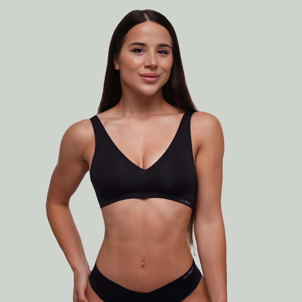 Soutien-gorge sans couture noir - GymBeam