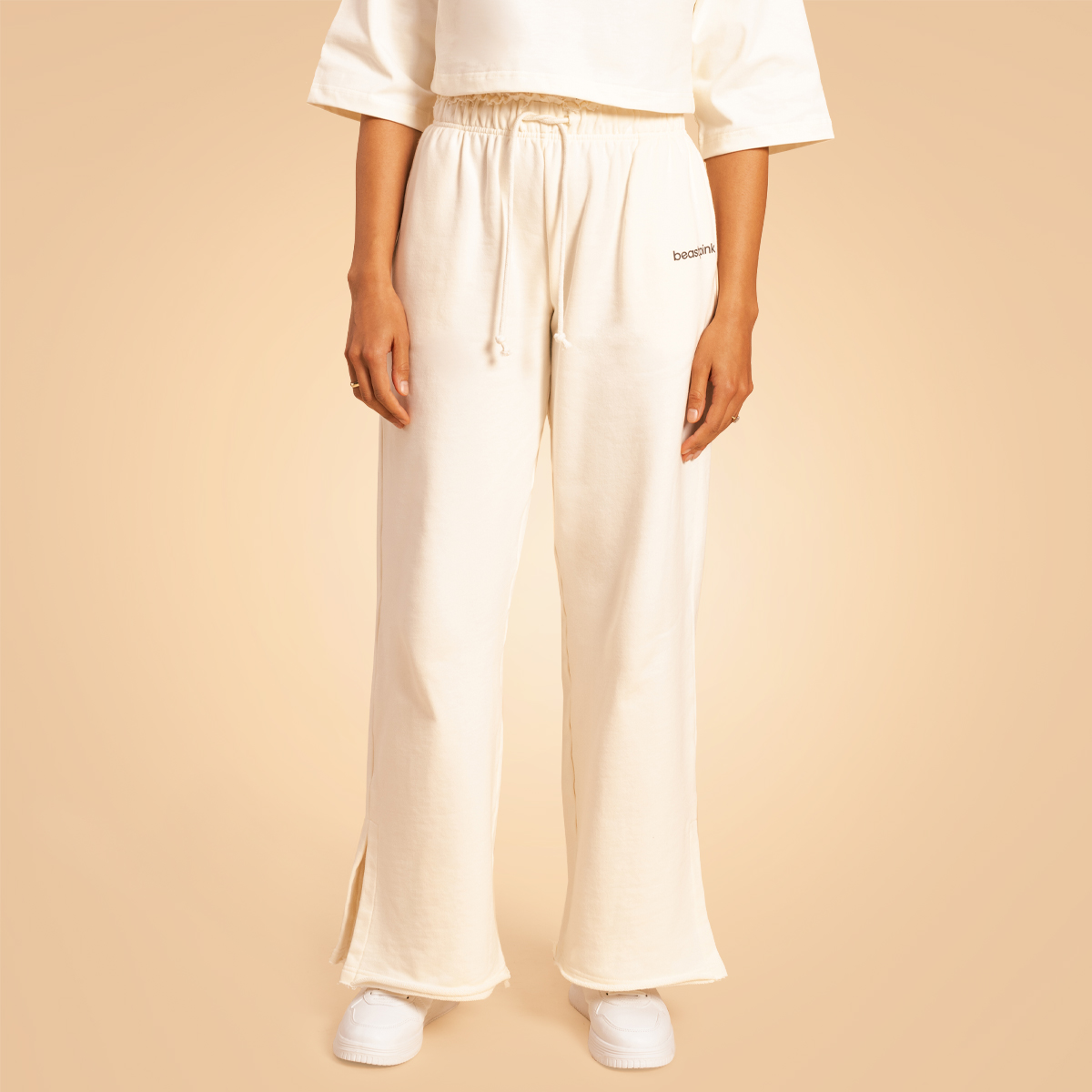 Pantalon de jogging Serenity pour femmes, couleur ivoire - BeastPink.