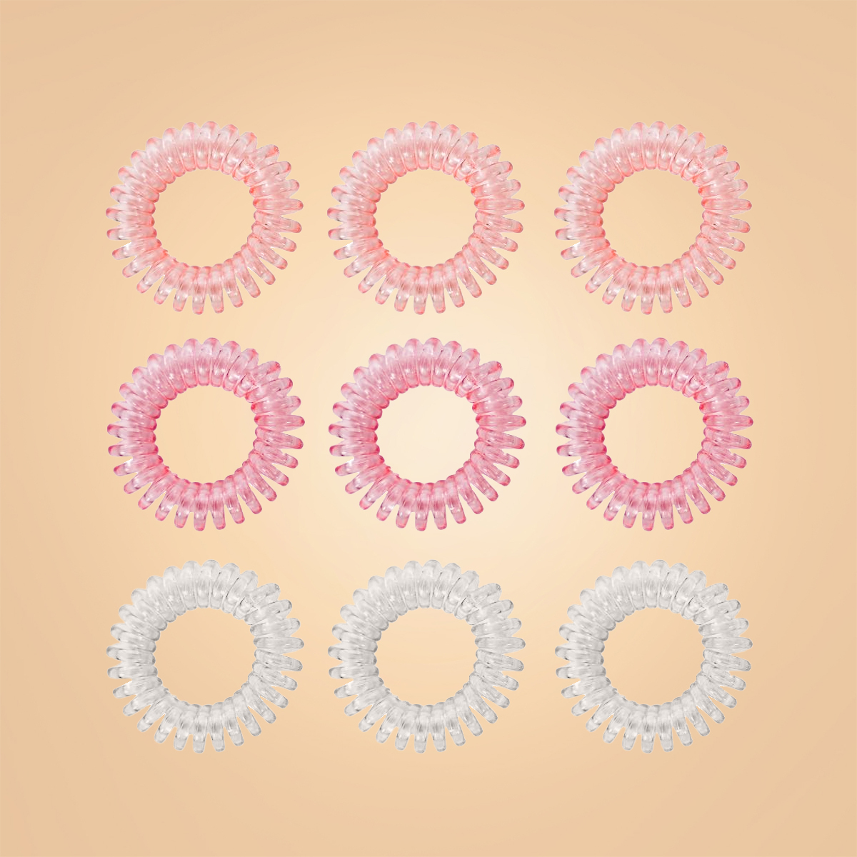 Ensemble d'élastiques pour cheveux Spiral, couleur rose - BeastPink.