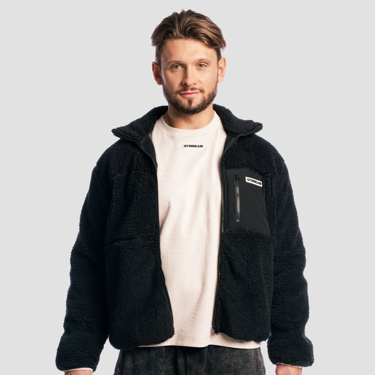 Sherpa Jacket Noir - GymBeam