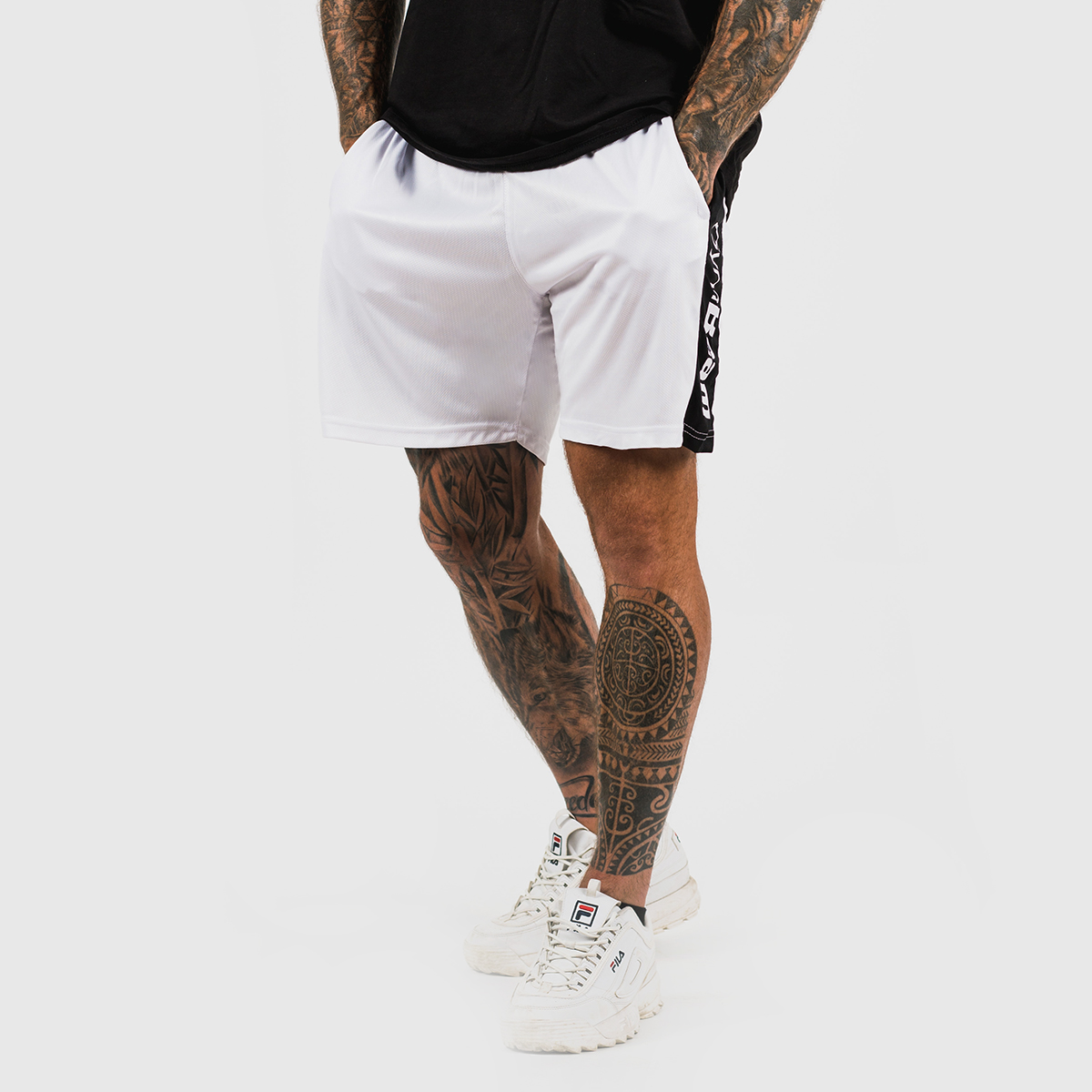 Shorts Vertical, couleur blanche - GymBeam.