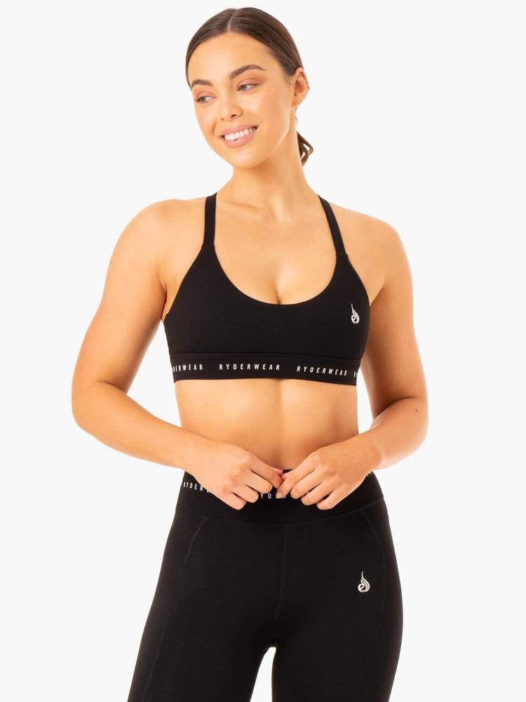 Sports bra Reflex Cross Over Black - Ryderwear