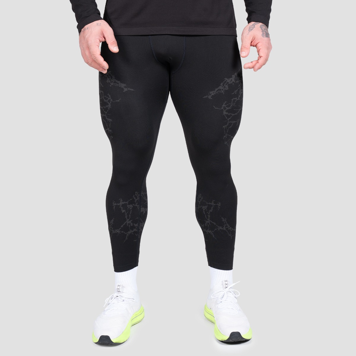 Leggings de sport unis, couleur noire - GymBeam.