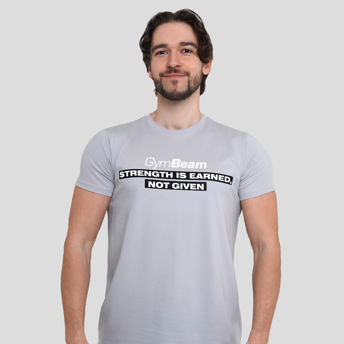 T-shirt Strength, couleur gris Pacifique - GymBeam.
