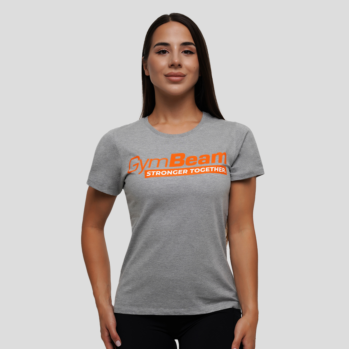 T-shirt femme "Stronger Together", couleur gris - GymBeam.