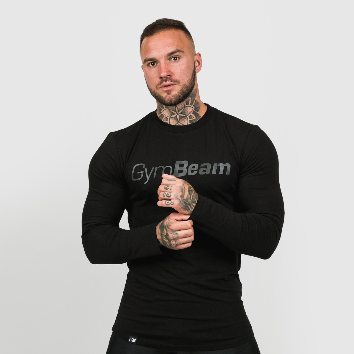 T-shirt manches longues Leisure, couleur noire - GymBeam.