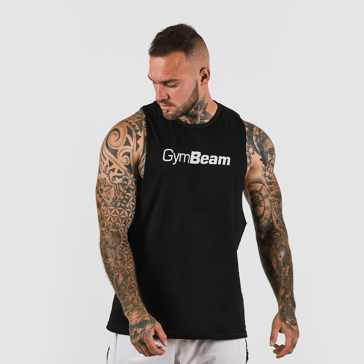 T-shirt sans manches pour hommes, couleur noire - GymBeam.