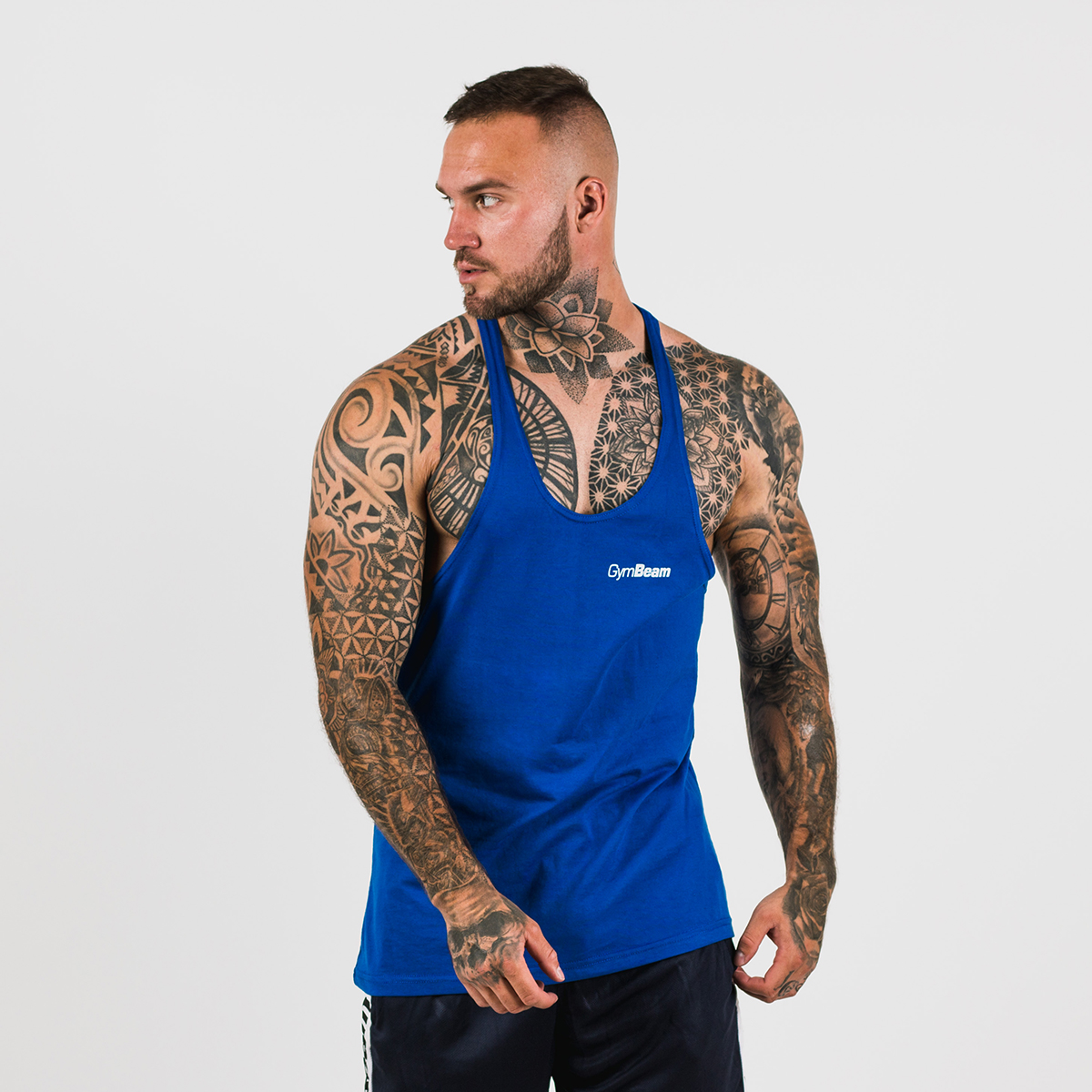 T-shirt sans manches pour hommes, couleur bleu marine - GymBeam.