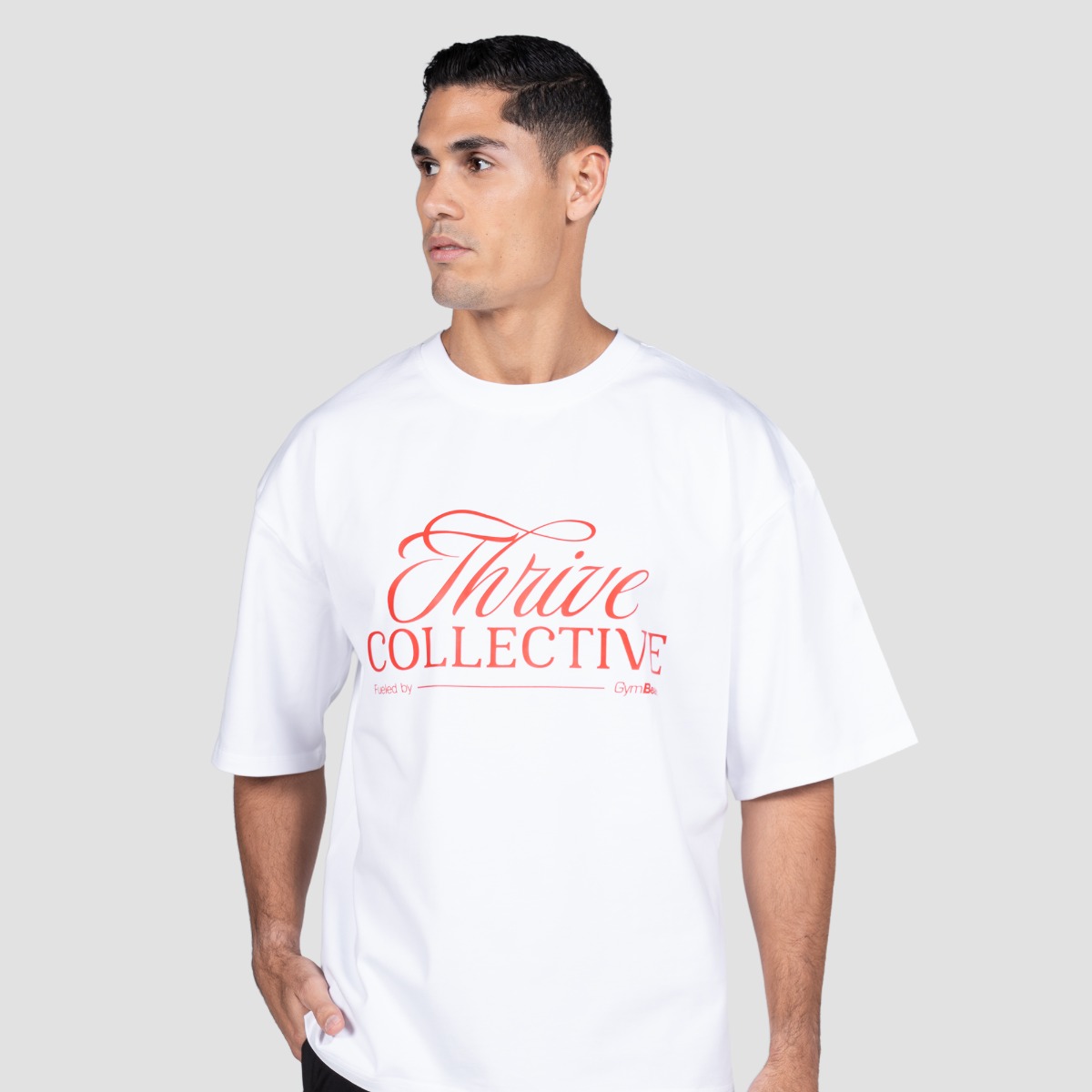 T-shirt Thrive, couleur blanche - GymBeam.