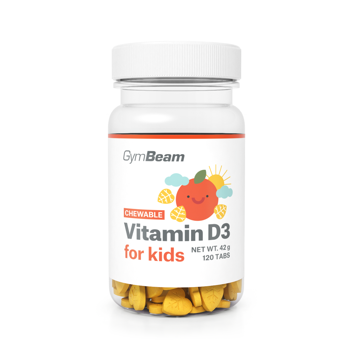 Vitamine D3 à croquer pour enfants, 400 UI - GymBeam.