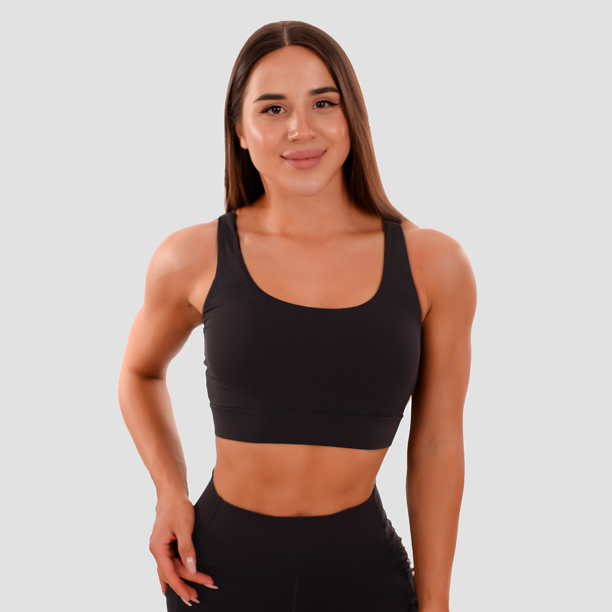 Brassière de sport découpée – Noir – GymBeam