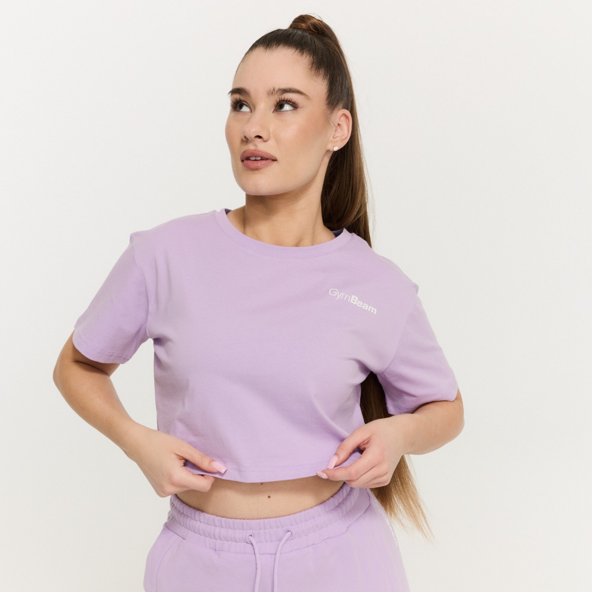 T-shirt court femme Limitless, couleur lavande - GymBeam.